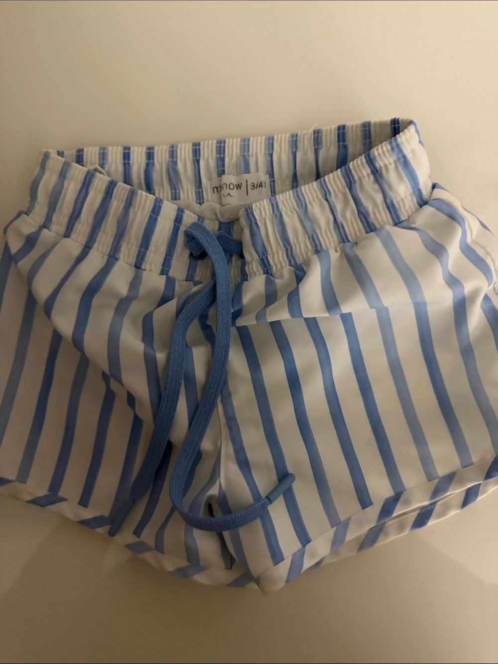 Minnow Kids Blue & White Striped Swim Trunks